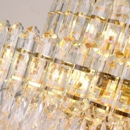 Lampada a sospensione in cristallo, rettangolare, di lusso, decorativa, da soffitto, 100 cm