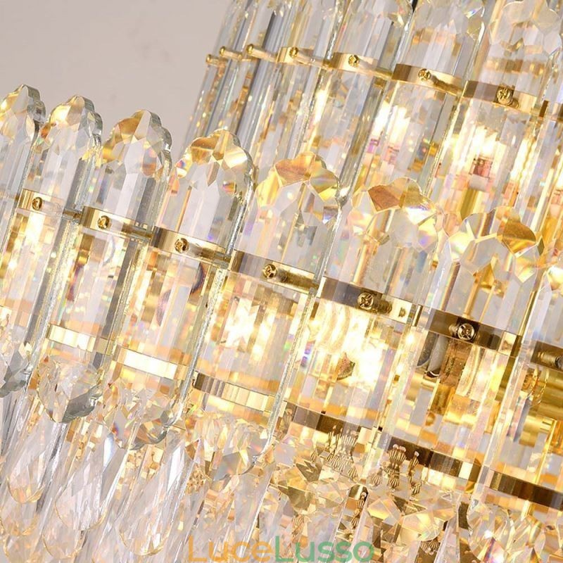 Lampada a sospensione in cristallo, rettangolare, di lusso, decorativa, da soffitto, 100 cm