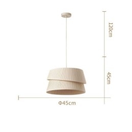 Lampada a sospensione in stile crema francese con paralume in tessuto a doppio strato