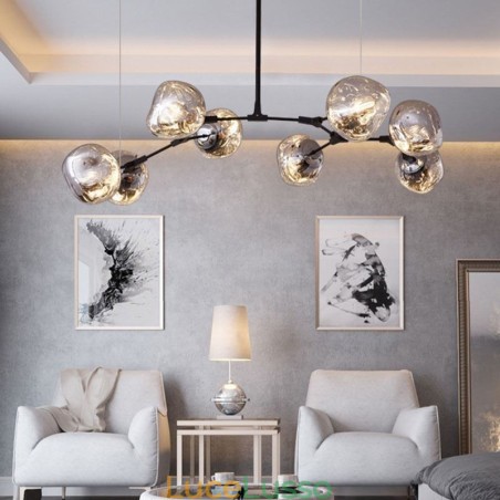 Lampada da soffitto nordica moderna con paralume in vetro colorato elettroplaccato