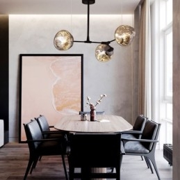 Lampada da soffitto nordica moderna con paralume in vetro colorato elettroplaccato