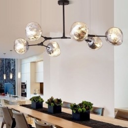 Lampada da soffitto nordica moderna con paralume in vetro colorato elettroplaccato