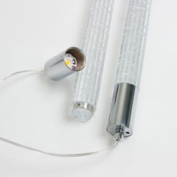 Lampada a sospensione in cristallo cromato, lampada da soffitto a grappolo