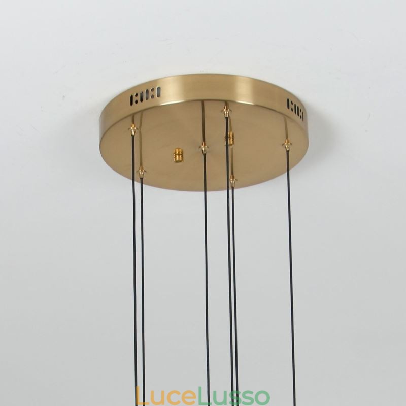 Lampada a sospensione in cristallo di rame, lampada a sospensione a colonna