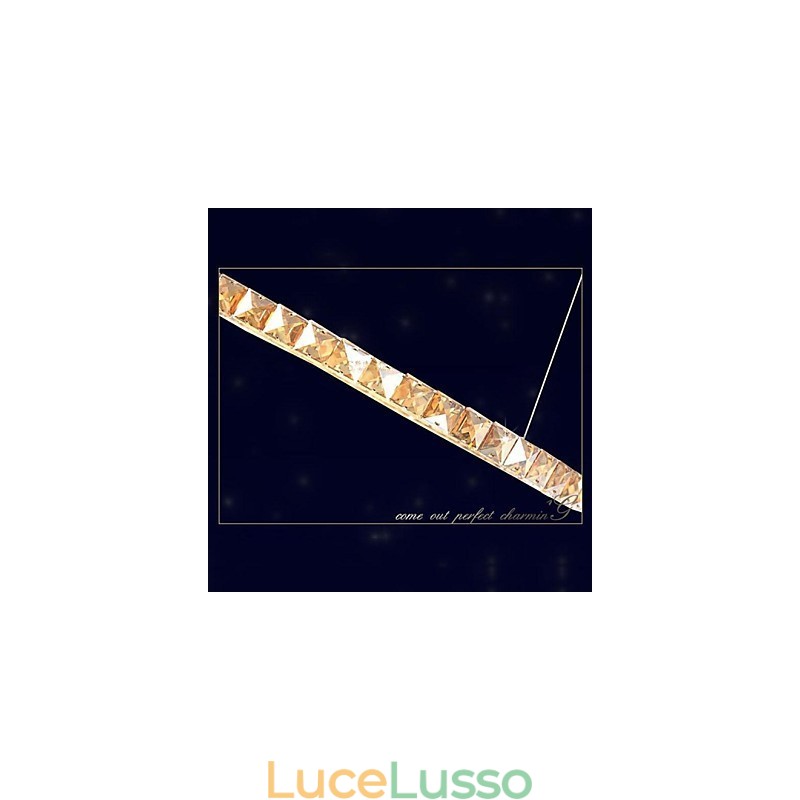 Lampada a sospensione in cristallo Lampade moderne Apparecchi di illuminazione Anello singolo rotondo in cristallo K9 ambra 30CM