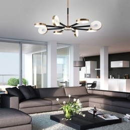 Lampada a sospensione minimalista a nove teste, luce da soffitto circolare
