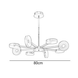 Lampada a sospensione minimalista a nove teste, luce da soffitto circolare
