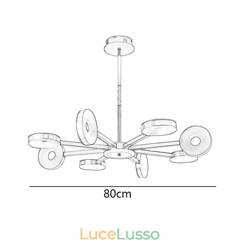 Lampada a sospensione minimalista a nove teste, luce da soffitto circolare