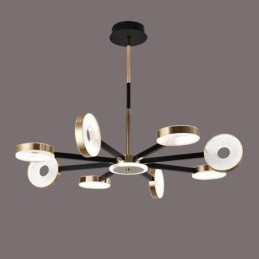 Lampada a sospensione minimalista a nove teste, luce da soffitto circolare