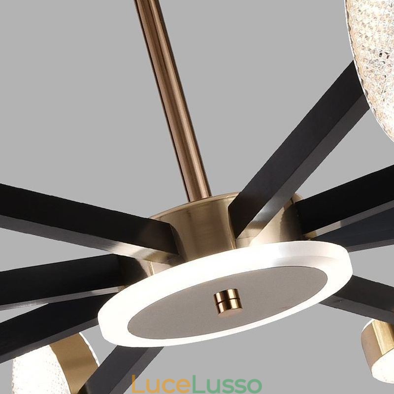 Lampada a sospensione minimalista a nove teste, luce da soffitto circolare