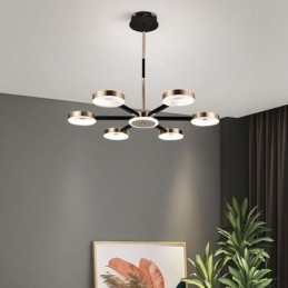 Lampada a sospensione minimalista a sette teste, lampada da soffitto circolare
