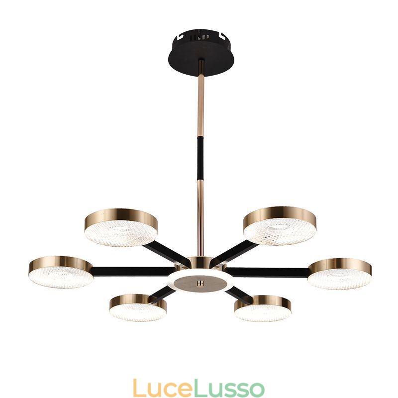 Lampada a sospensione minimalista a sette teste, lampada da soffitto circolare