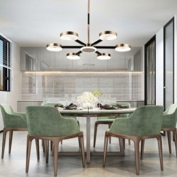 Lampada a sospensione minimalista a sette teste, lampada da soffitto circolare