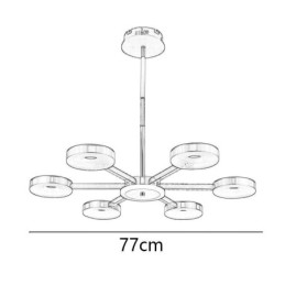 Lampada a sospensione minimalista a sette teste, lampada da soffitto circolare