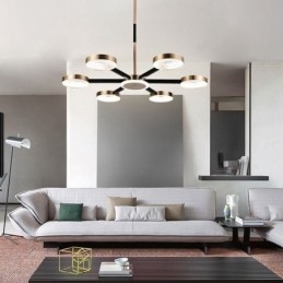 Lampada a sospensione minimalista a sette teste, lampada da soffitto circolare