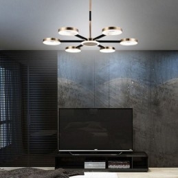 Lampada a sospensione minimalista a sette teste, lampada da soffitto circolare