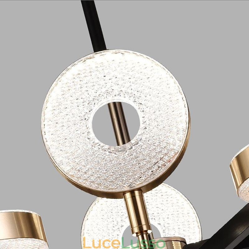 Lampada a sospensione minimalista a sette teste, lampada da soffitto circolare