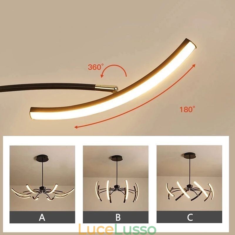 Lampada a sospensione Plafoniera minimalista trasformabile