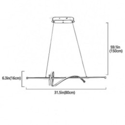 Lampada a sospensione minimalista Lampada da soffitto corta avvolgente