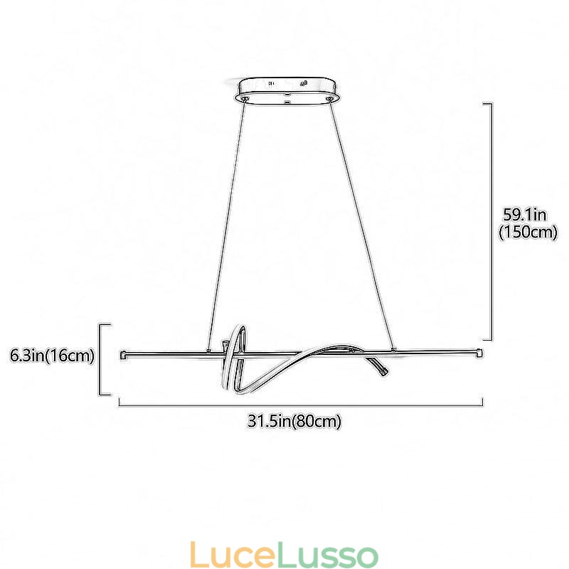 Lampada a sospensione minimalista Lampada da soffitto corta avvolgente