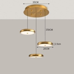Lampada a sospensione a tre teste Lampada a sospensione rotonda