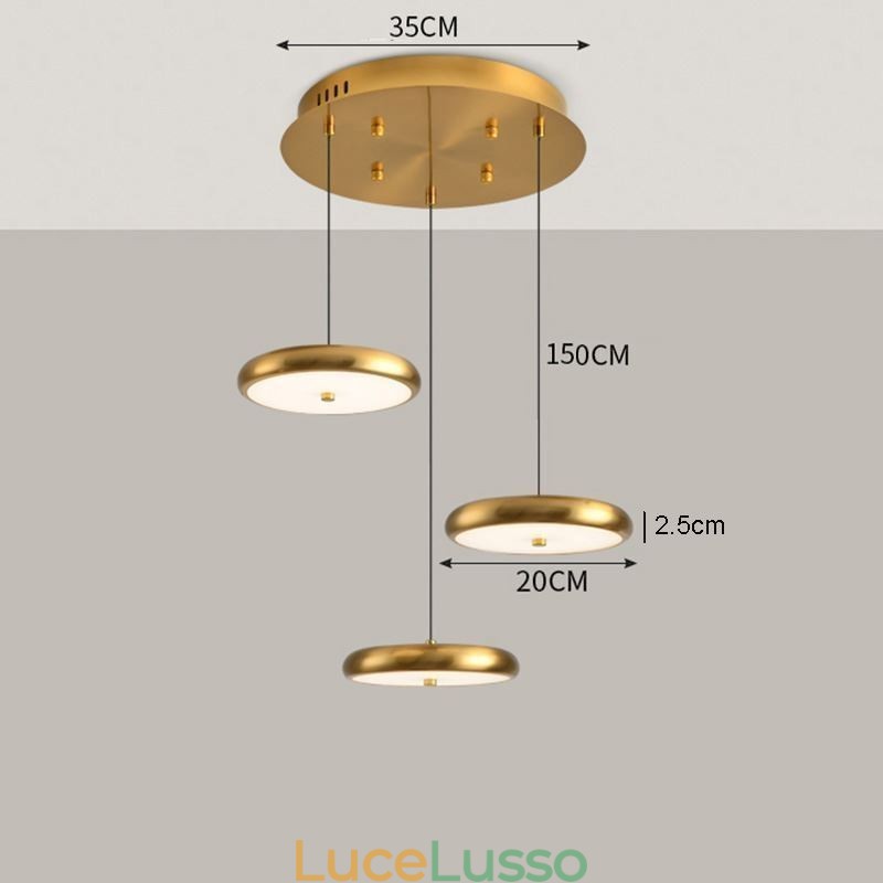 Lampada a sospensione a tre teste Lampada a sospensione rotonda
