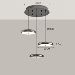 Lampada a sospensione a tre teste Lampada a sospensione rotonda