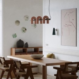 Lampada da soffitto in ferro battuto a forma di U, paralume girevole 90°
