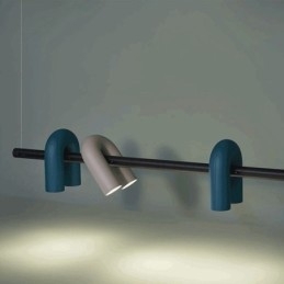 Lampada da soffitto in ferro battuto a forma di U, paralume girevole 90°