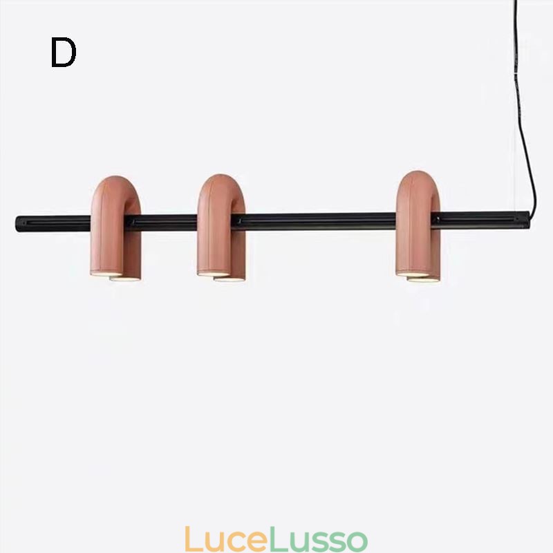 Lampada da soffitto in ferro battuto a forma di U, paralume girevole 90°