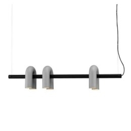 Lampada da soffitto in ferro battuto a forma di U, paralume girevole 90°