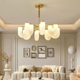 Lampadario a forma di U in stile crema francese