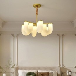 Lampadario a forma di U in stile crema francese