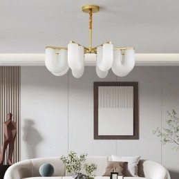 Lampadario a forma di U in stile crema francese