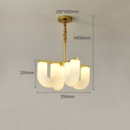 Lampadario a forma di U in stile crema francese