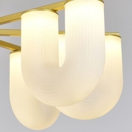Lampadario a forma di U in stile crema francese