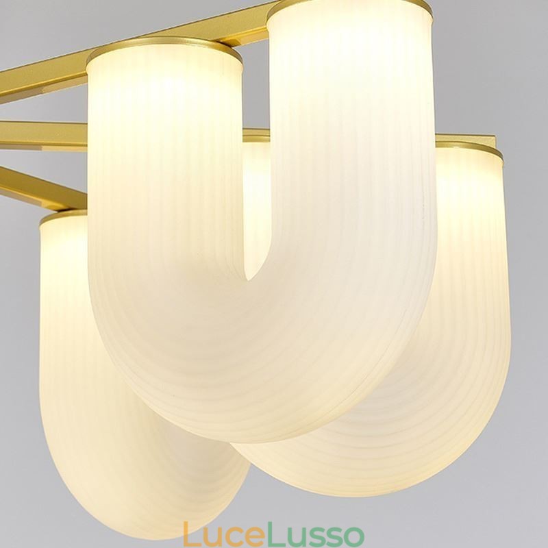 Lampadario a forma di U in stile crema francese