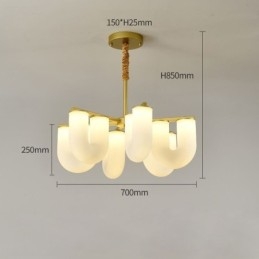 Lampadario a forma di U in stile crema francese