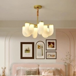 Lampadario a forma di U in stile crema francese