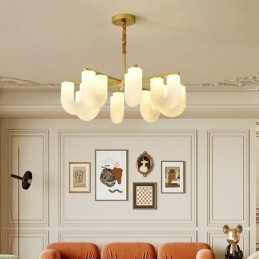 Lampadario a forma di U in stile crema francese