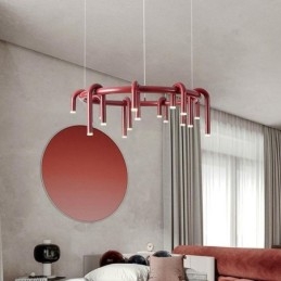 Lampada da soffitto moderna nordica duplex edificio circolare a forma di U lampada a sospensione