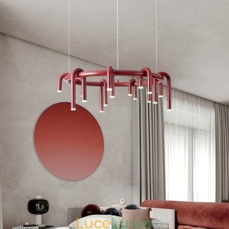 Lampada da soffitto moderna nordica duplex edificio circolare a forma di U lampada a sospensione Lampada da soffitto moderna nordica duplex edificio circolare a forma di U lampada a sospensione
