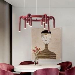 Lampada da soffitto moderna nordica duplex edificio circolare a forma di U lampada a sospensione