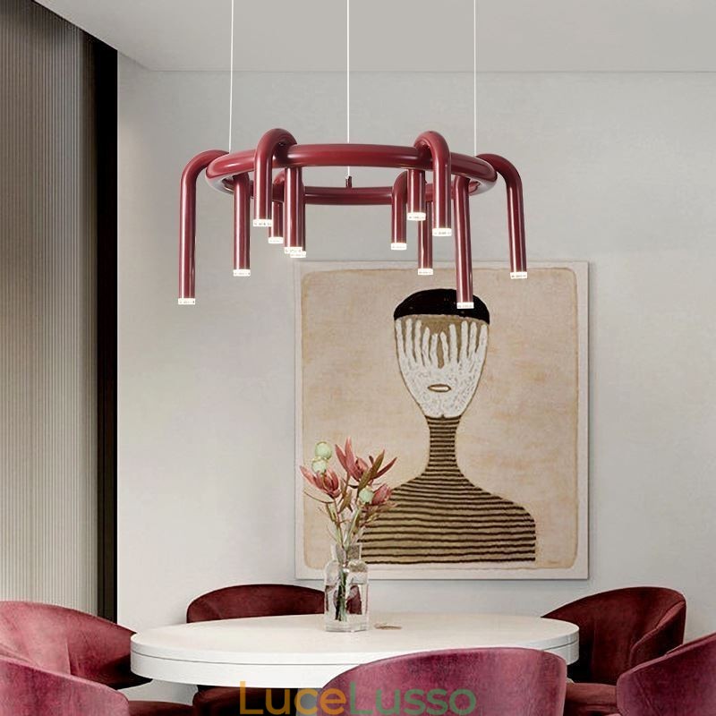 Lampada da soffitto moderna nordica duplex edificio circolare a forma di U lampada a sospensione