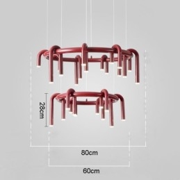Lampada da soffitto moderna nordica duplex edificio circolare a forma di U lampada a sospensione