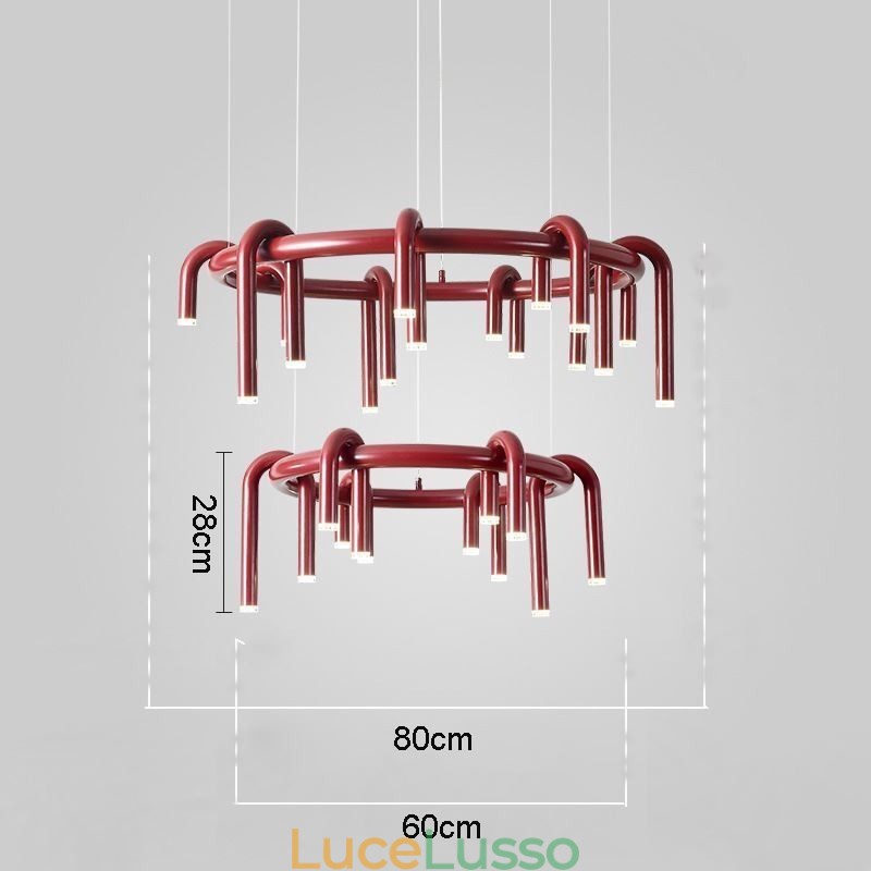 Lampada da soffitto moderna nordica duplex edificio circolare a forma di U lampada a sospensione