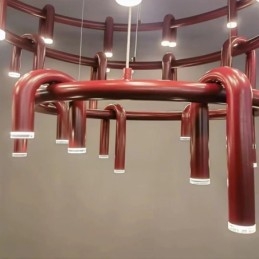 Lampada da soffitto moderna nordica duplex edificio circolare a forma di U lampada a sospensione