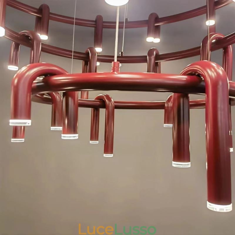 Lampada da soffitto moderna nordica duplex edificio circolare a forma di U lampada a sospensione