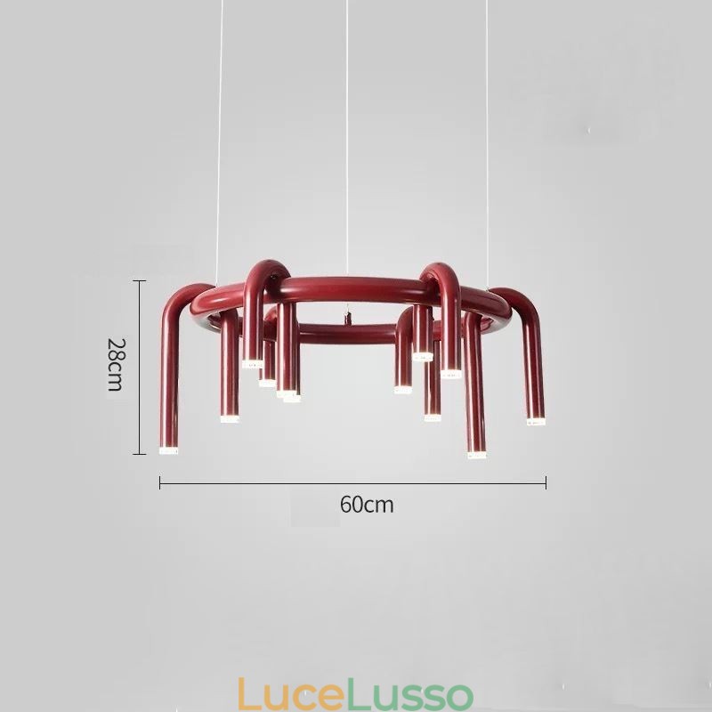 Lampada da soffitto moderna nordica duplex edificio circolare a forma di U lampada a sospensione