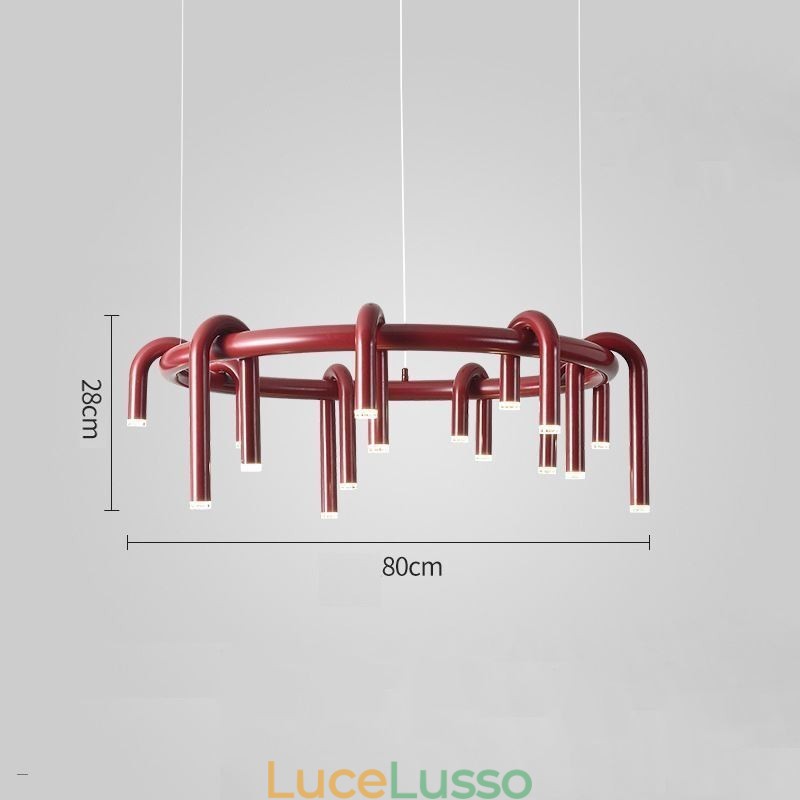 Lampada da soffitto moderna nordica duplex edificio circolare a forma di U lampada a sospensione